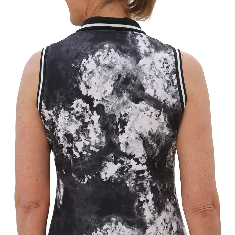 Sleeveless Golf Polo Shirt Black Orchid