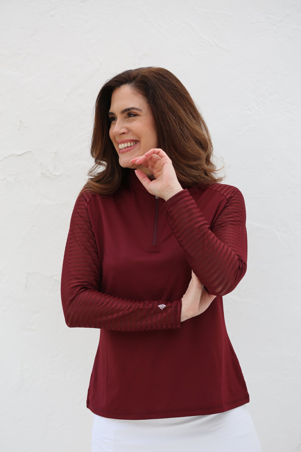 Claret Sheer Long Sleeve Golf Shirt