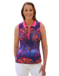 Sleeveless Golf Polo Shirt Flamenco