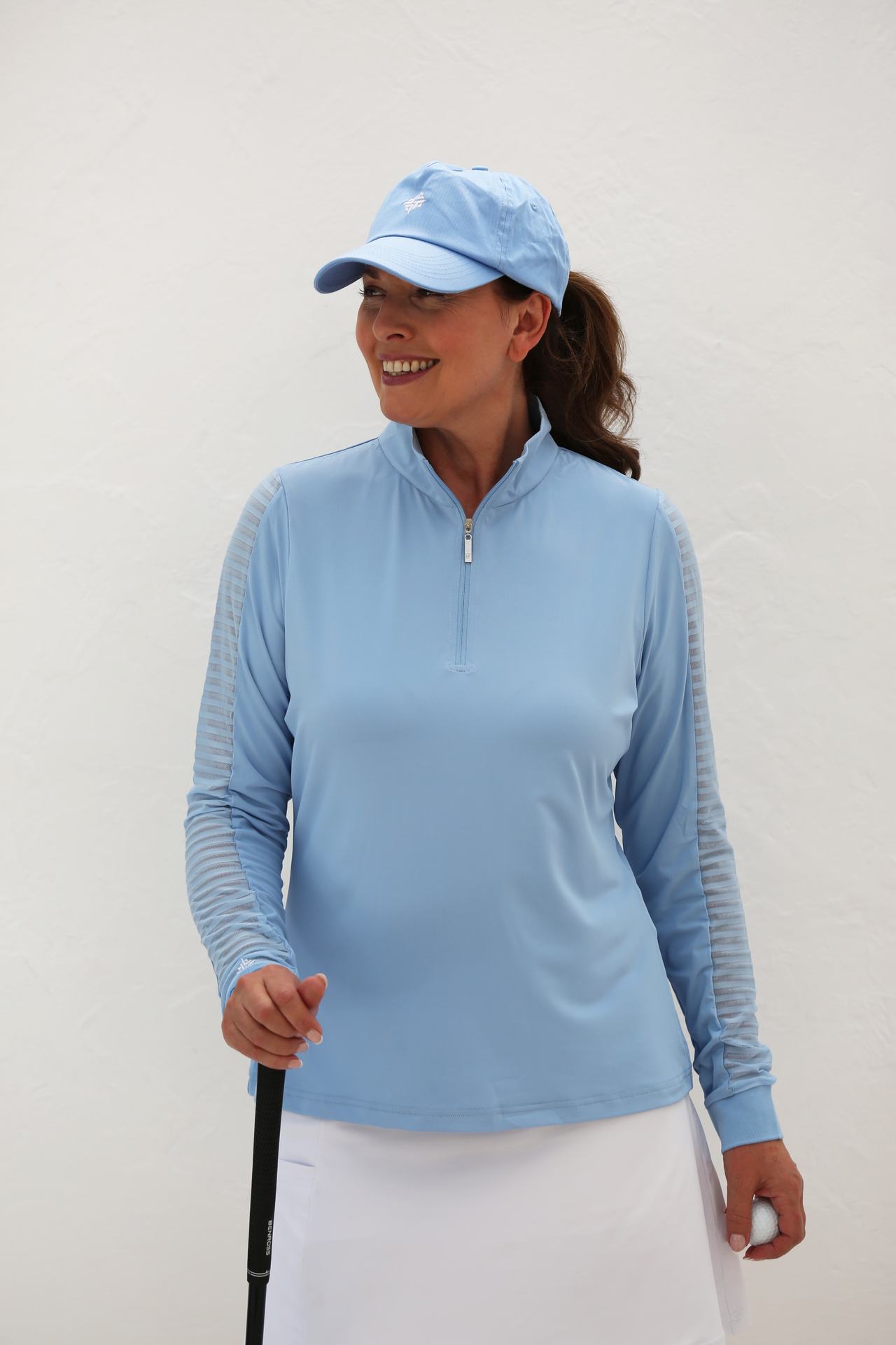 Women's Sheer Long Sleeve Golf Shirt – Sky