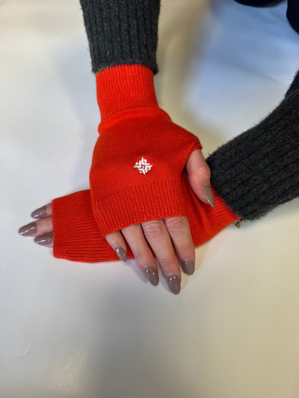 Women's Merino Wool Wrist Warmers - Orange