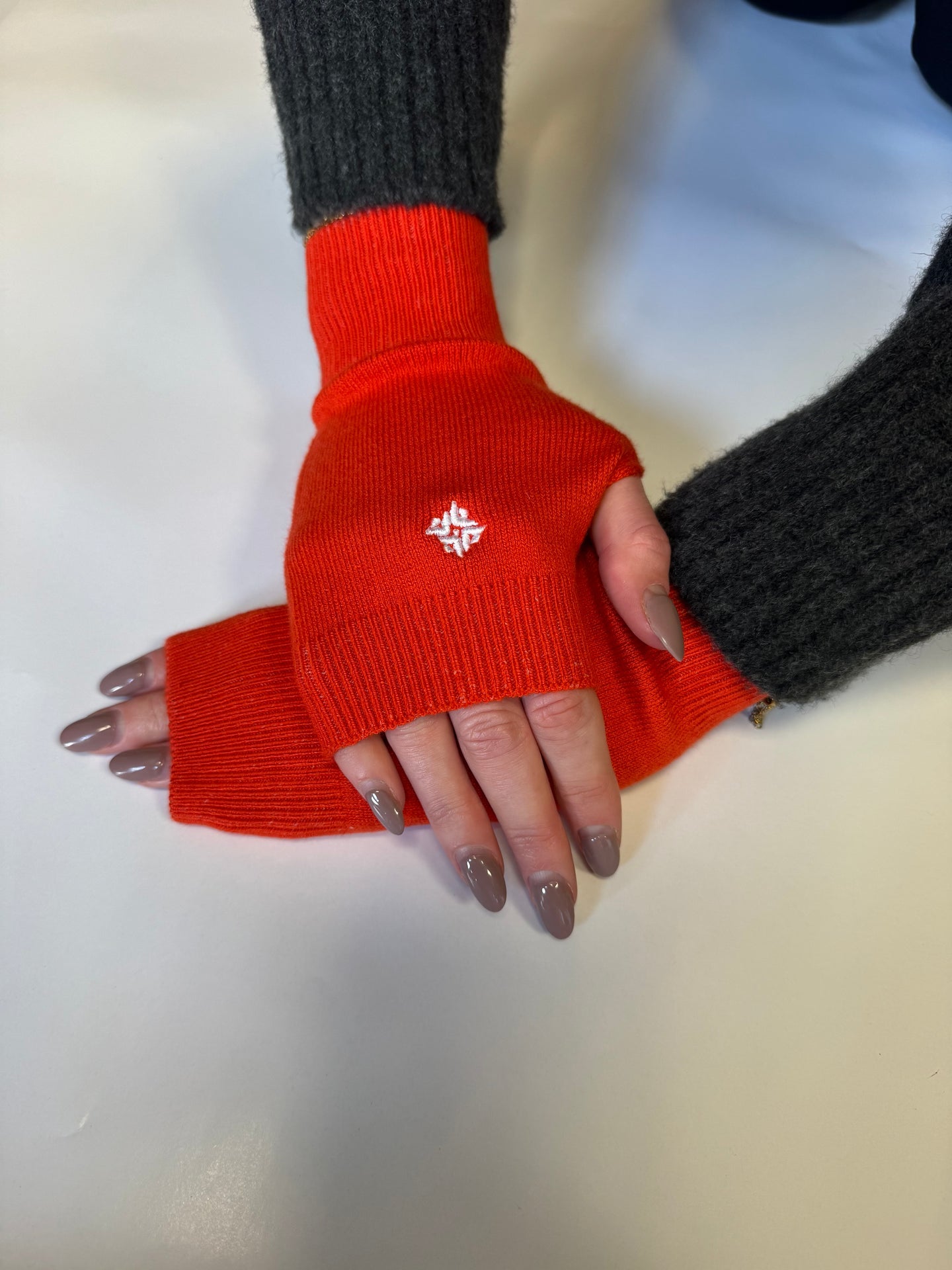 Women's Merino Wool Wrist Warmers - Orange