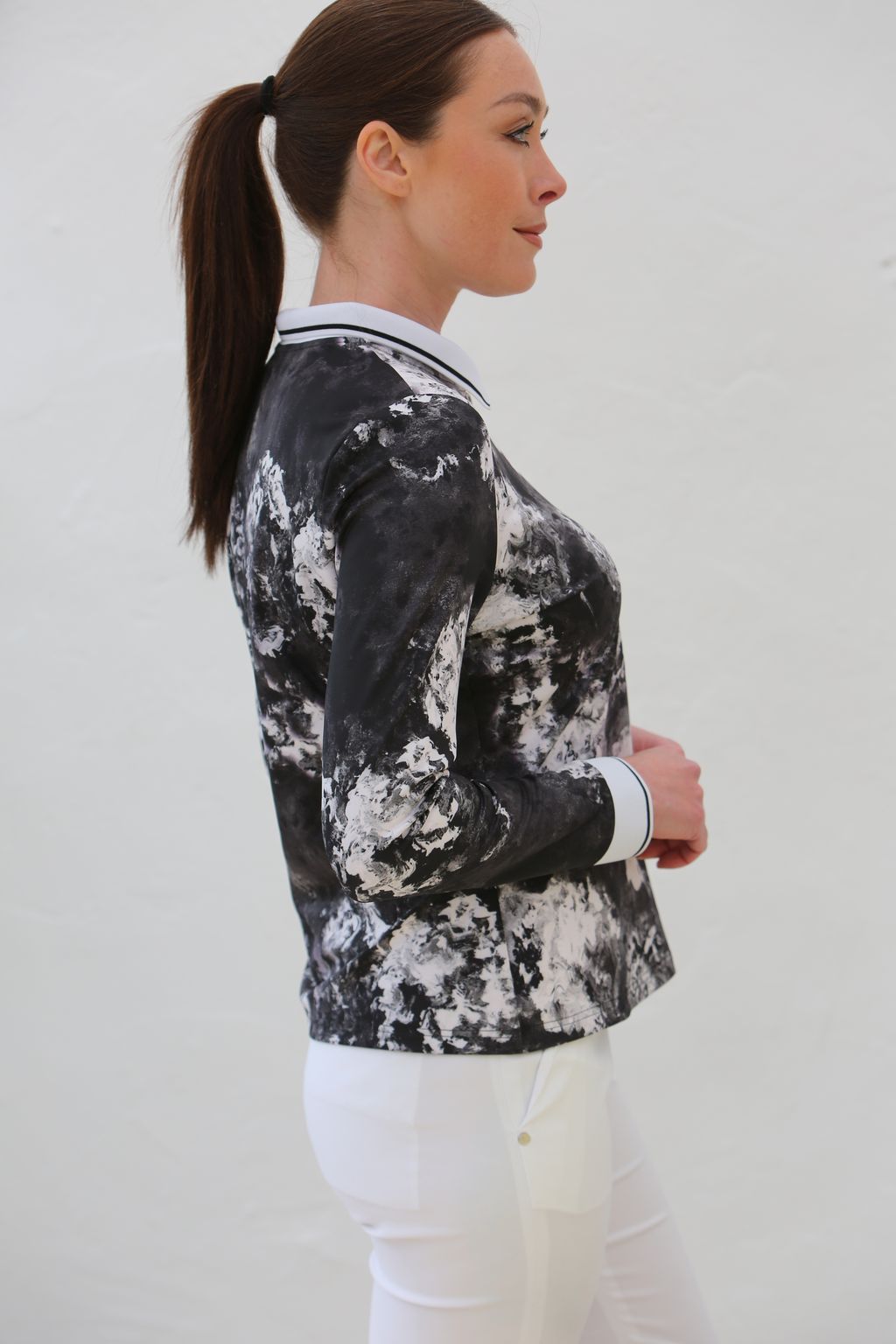 Long Sleeve Art Design Shirt Black Orchid