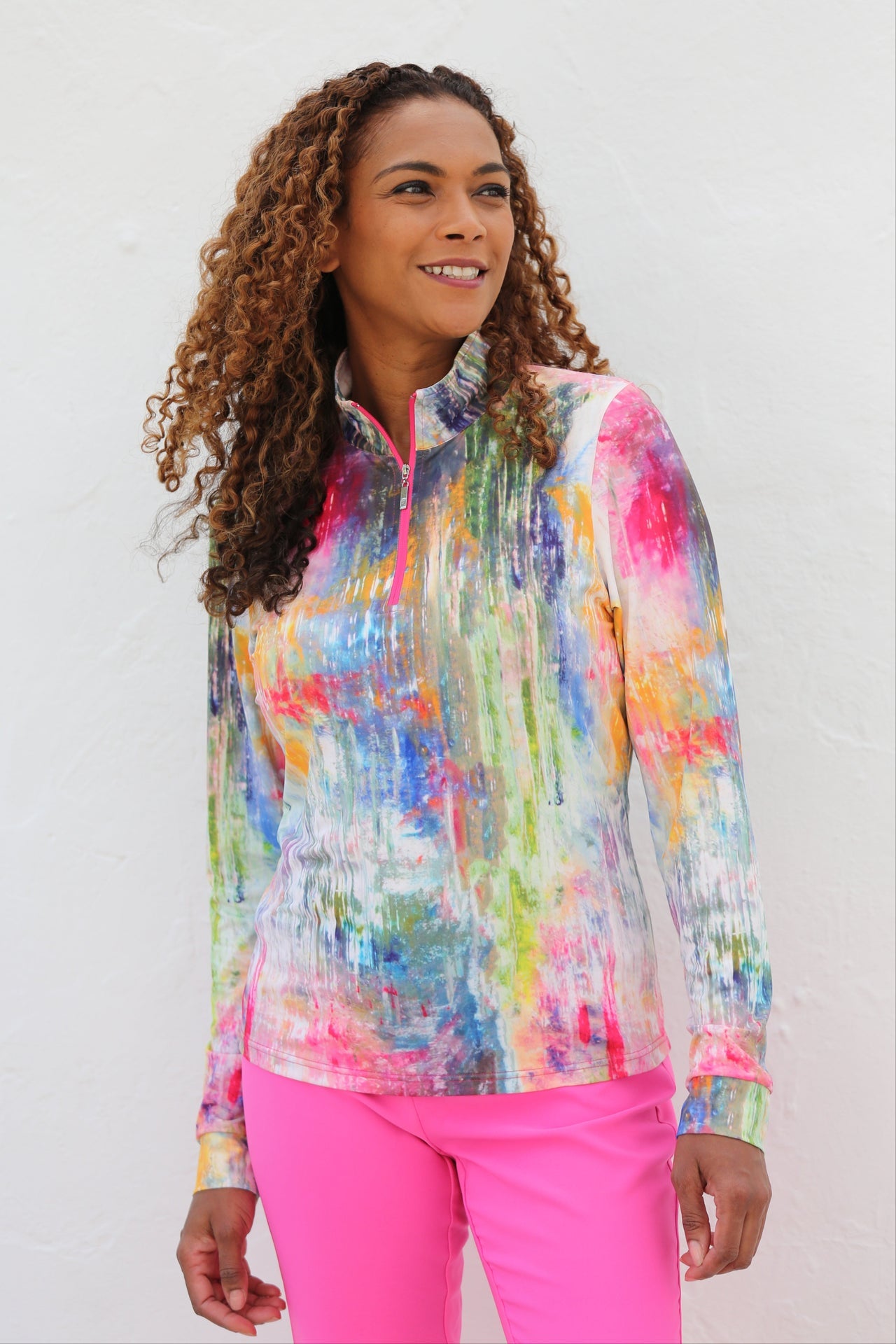 Long Sleeve Mid Layer Golf Shirt Monet