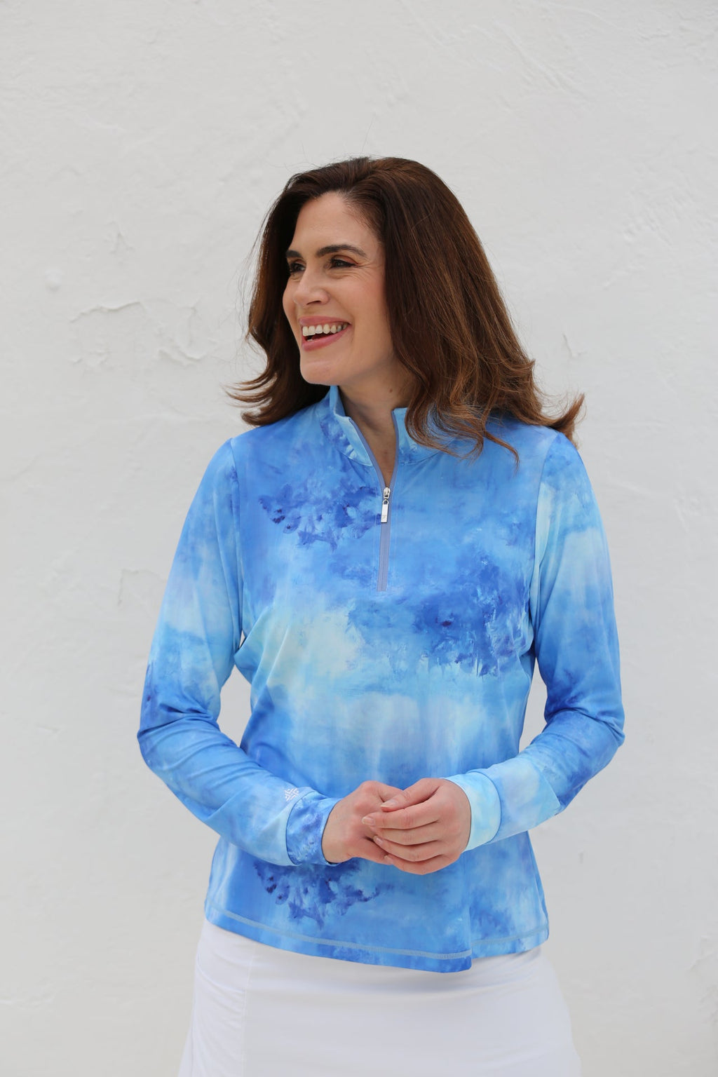 Long Sleeve Golf shirt Periwinkle