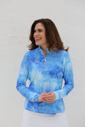 Long Sleeve Golf shirt Periwinkle