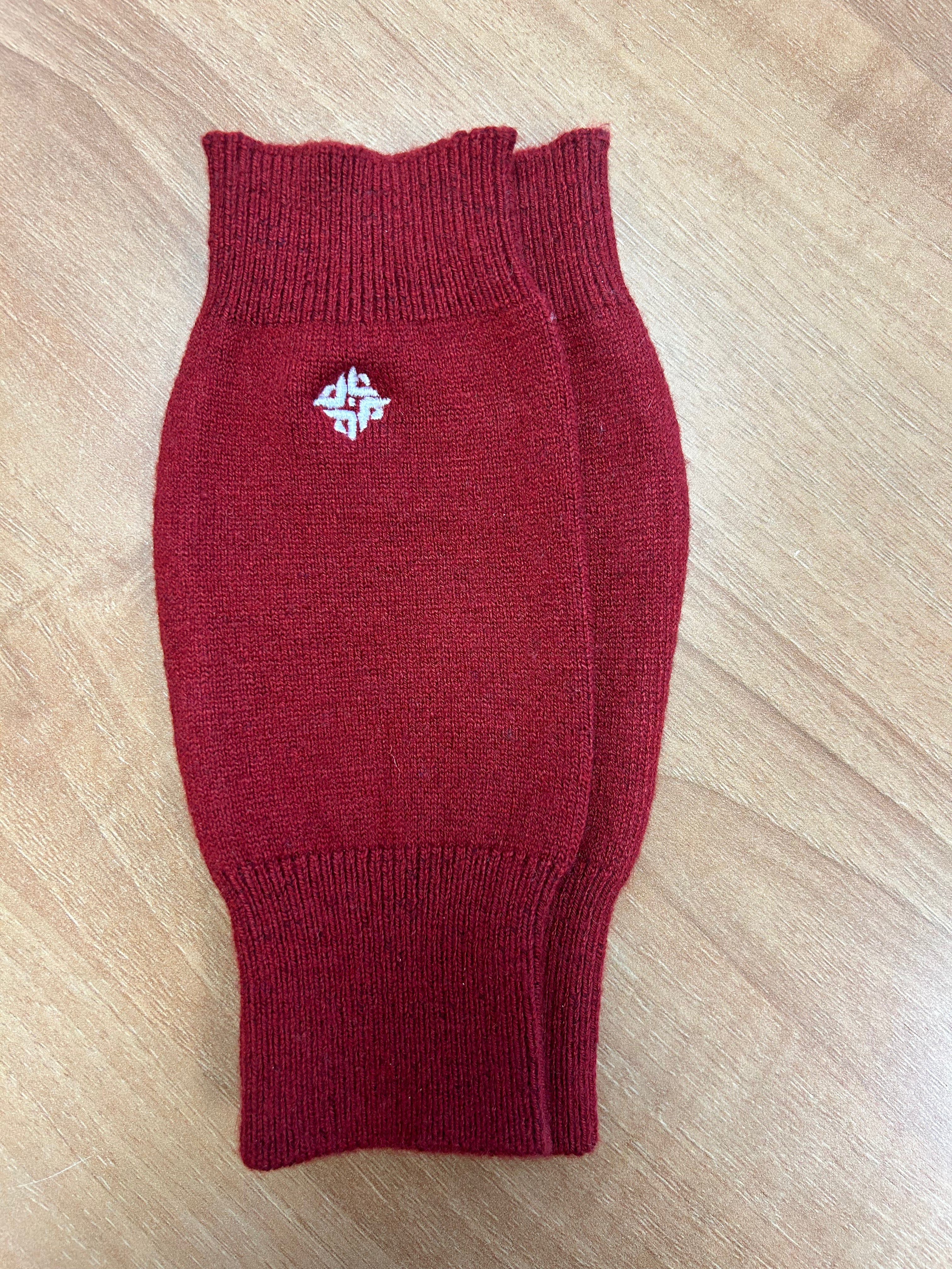 Merino Wrist Warmers Rust Red