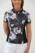 Short Sleeve Double Collar Golf Shirt Black Orchid