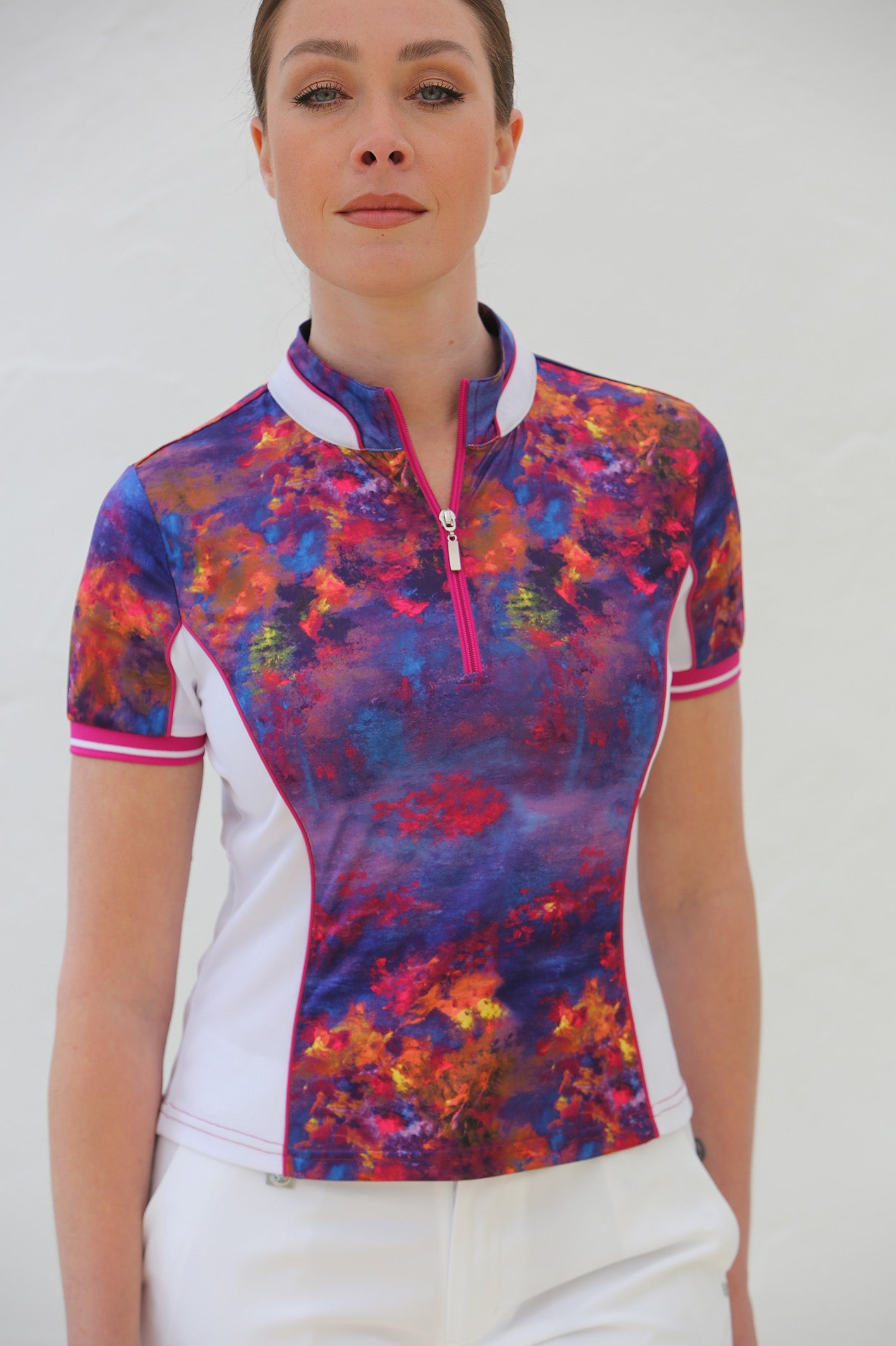 Short Sleeve Double Collar Golf Shirt Flamenco