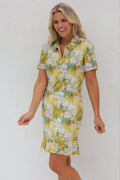 Short Sleeve Frill Golf Dress Daisies