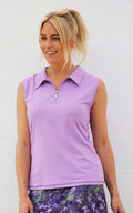 Sleeveless Golf Polo Shirt Lilac