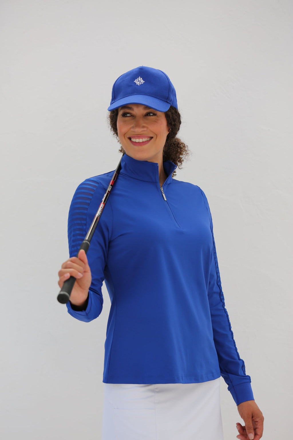 Women's Sheer Long Sleeve Golf Shirt - Cobalt
