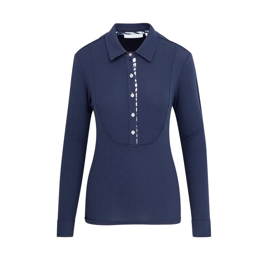Swing Out Sister Marjorie Long Sleeve Polo Shirt Navy