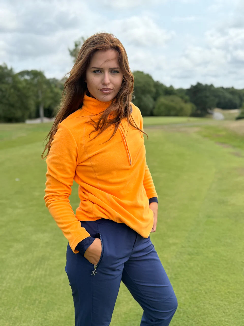 Swing Out Sister Frankie 1/4 Zip Fleece Orange Fizz