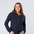 Swing Out Sister Marjorie Long Sleeve Polo Shirt Navy